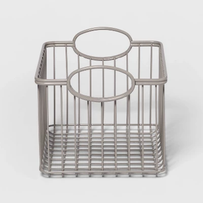 Wire Stackable Kids' Storage Basket Gray - Pillowfort™ 4 Wire Stackable Kids' Storage Basket Gray - Pillowfort™ - Image 4