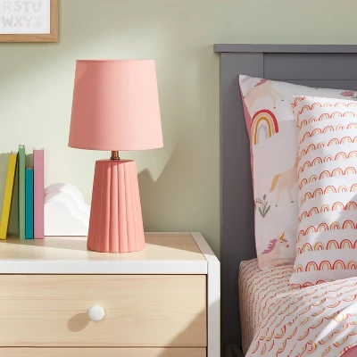 Tapered Ribbed Kids' Table Lamp - Pillowfort™ 1 Tapered Ribbed Kids' Table Lamp - Pillowfort™