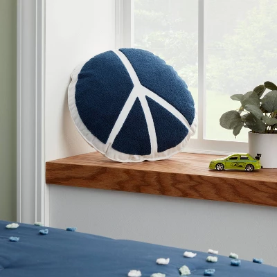 PeaceKids' Kids' Throw Pillow Navy - Pillowfort™ 1 PeaceKids' Kids' Throw Pillow Navy - Pillowfort™