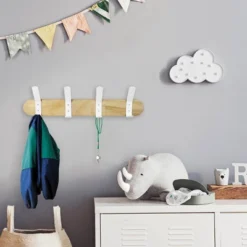 Metal And Wood Hanging Kids' Wall Hooks White - Pillowfort™ -Pillowfort Kids Cheap Store GUEST 58464b19 7cfd 4eee bc98 110e58e1429b