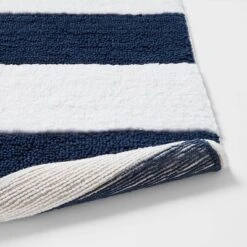 Rugby Striped Kids' Bath Rug Navy - Pillowfort™ -Pillowfort Kids Cheap Store GUEST 762155a6 5a16 44cb 9543 ebdc34fd8281