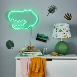Neon Dinosaur GreenKids' Wall Decor - Pillowfort™
