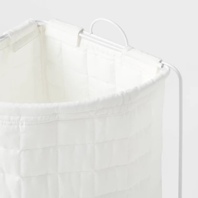 Quilted Collapsible Corner Kids' Hamper White - Pillowfort™ 2 Quilted Collapsible Corner Kids' Hamper White - Pillowfort™ - Image 2